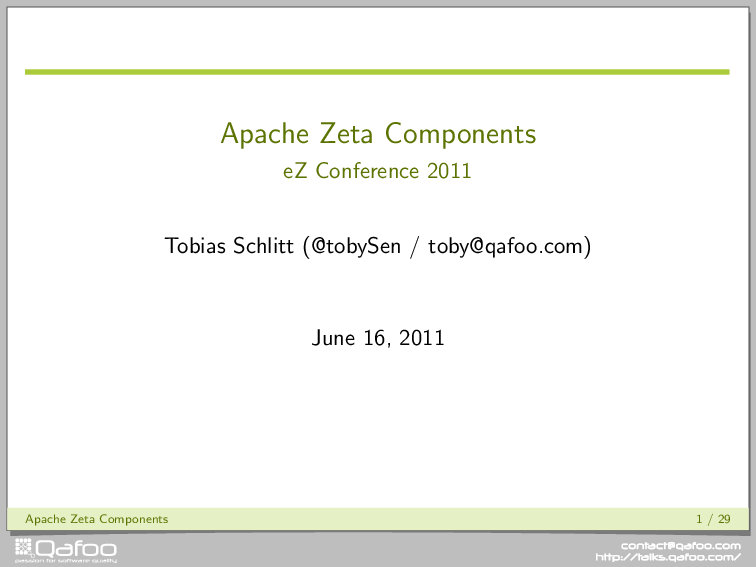 Ez Conf Apache Zeta Components