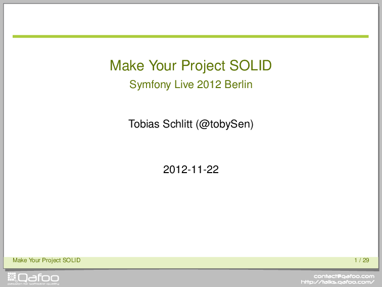 Symfony Live Make Your Project Solid